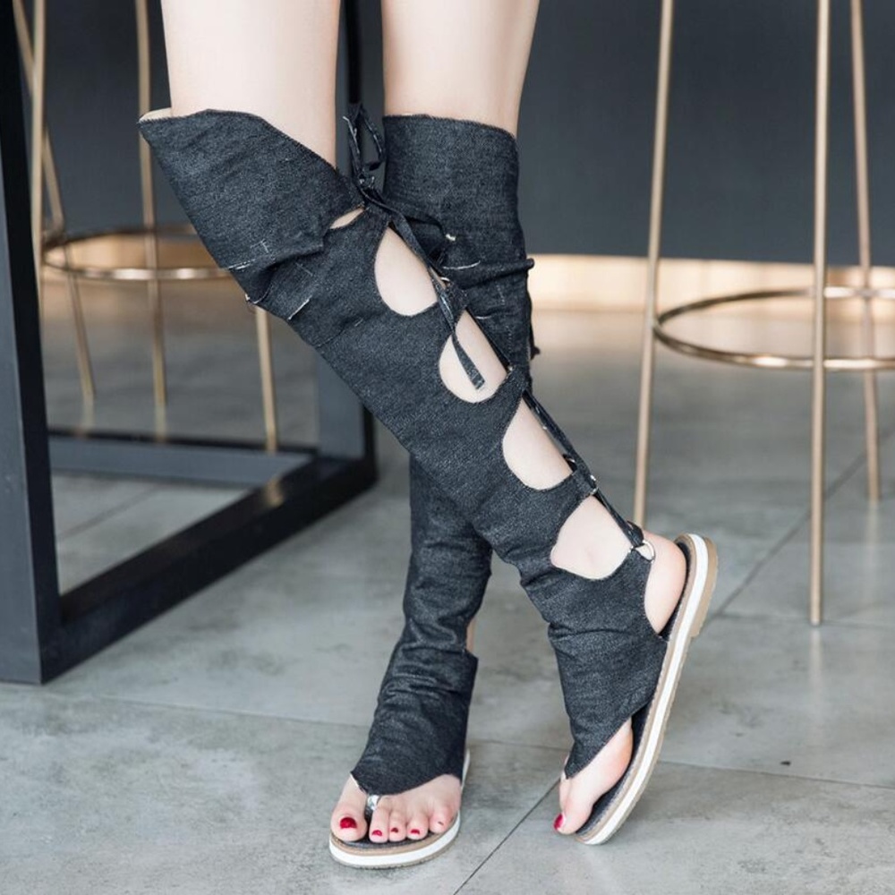 Over the Knee Sandal Boots